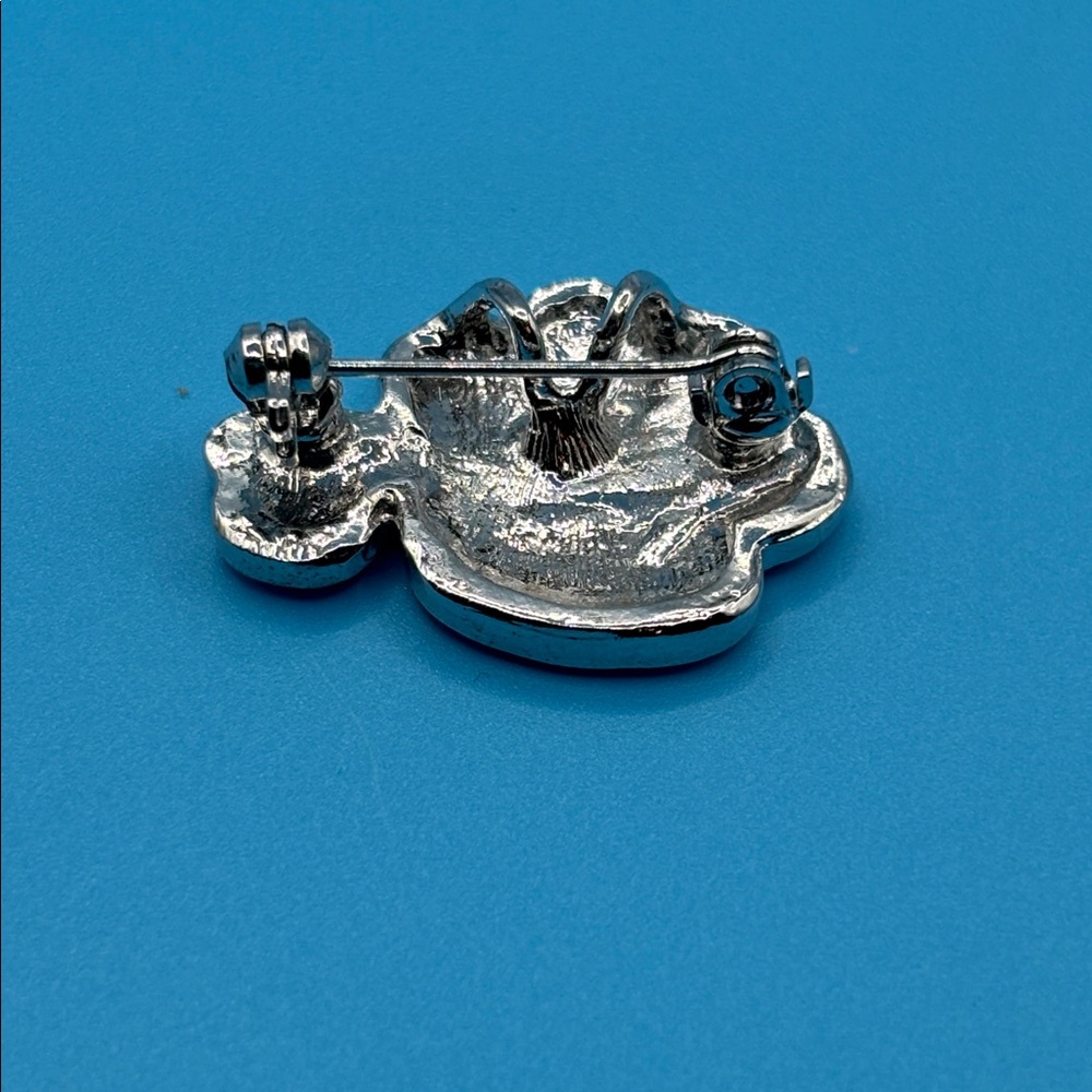 Silver Rhinestone Paw Print Brooch - Picture 5 of 5